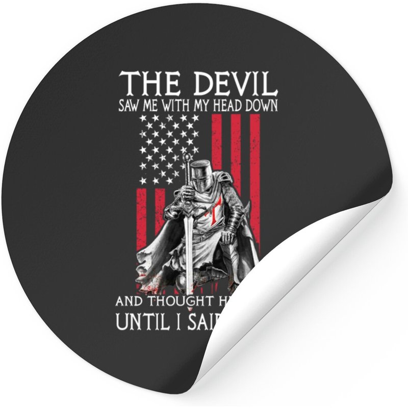 The Crusader The Devil Saw Me Knight Templar Stickers — Autocollants et stickers