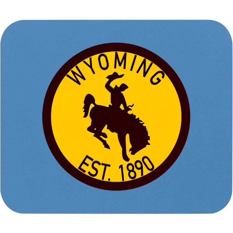 Wyoming Established 1890 - Wyoming Cowboys - Mouse Pads — Mouse Pads & Desk Mats