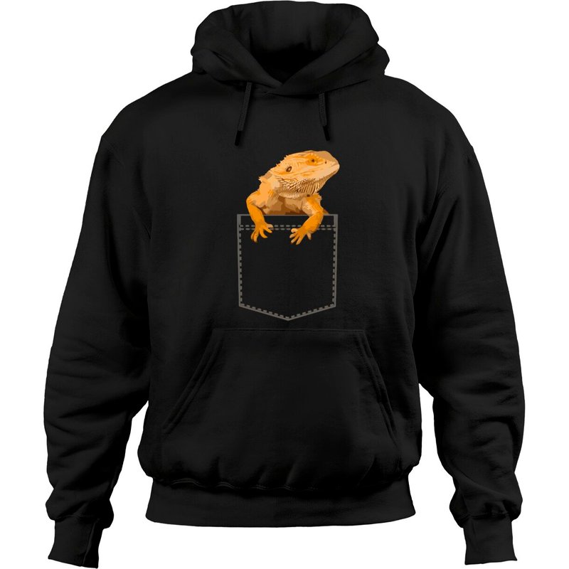Bearded Dragon Shirt Youth Beardie Santa Hat Pocke Hoodies — Sweats à capuche pour hommes