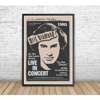 Music Poster - Neil Diamond 1983, Music Concert, Joe Louis Arena Poster — Affiches et impressions