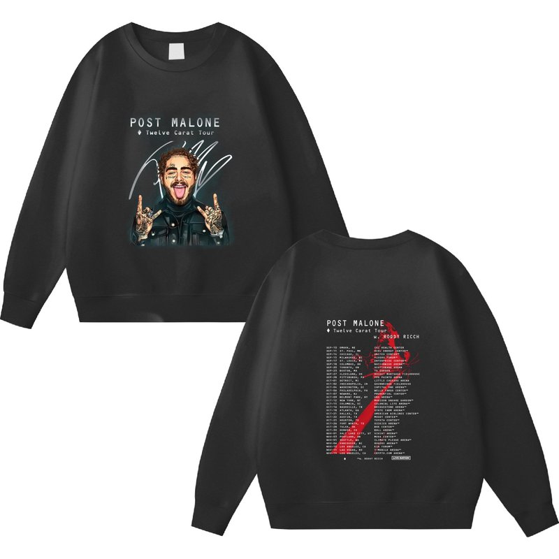Post Malone Twelve Carat Tour 2022 Merch 2 Side T-shirt — Sweats à capuche pour hommes