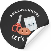 Cute Kawaii Rock, Paper, Scissors Let's Play Funny Stickers — Stickers & Decals