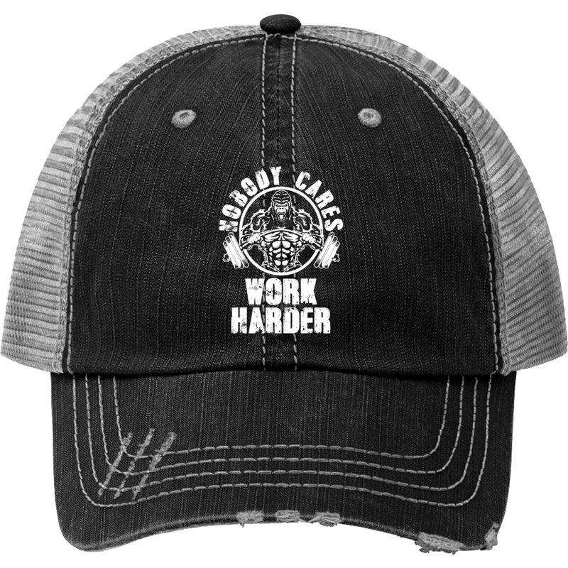 Nobody Cares Work Harder Motivational Fitness Gym Trucker Hats — Casquette de baseball