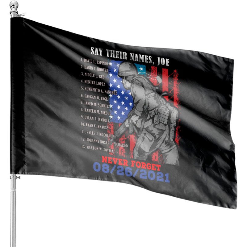 Say Their Names Joe Names Of Fallen 13 Soldiers House Flags — Drapeaux décoratifs