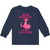Snakes Quotes Kids Long Sleeve T-shirts Never Underestimate A Girl With A Snake Quote — Mens T Shirts
