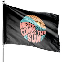Pink Groovy Here Comes The Sun Classic House Flags — Decorative Flags
