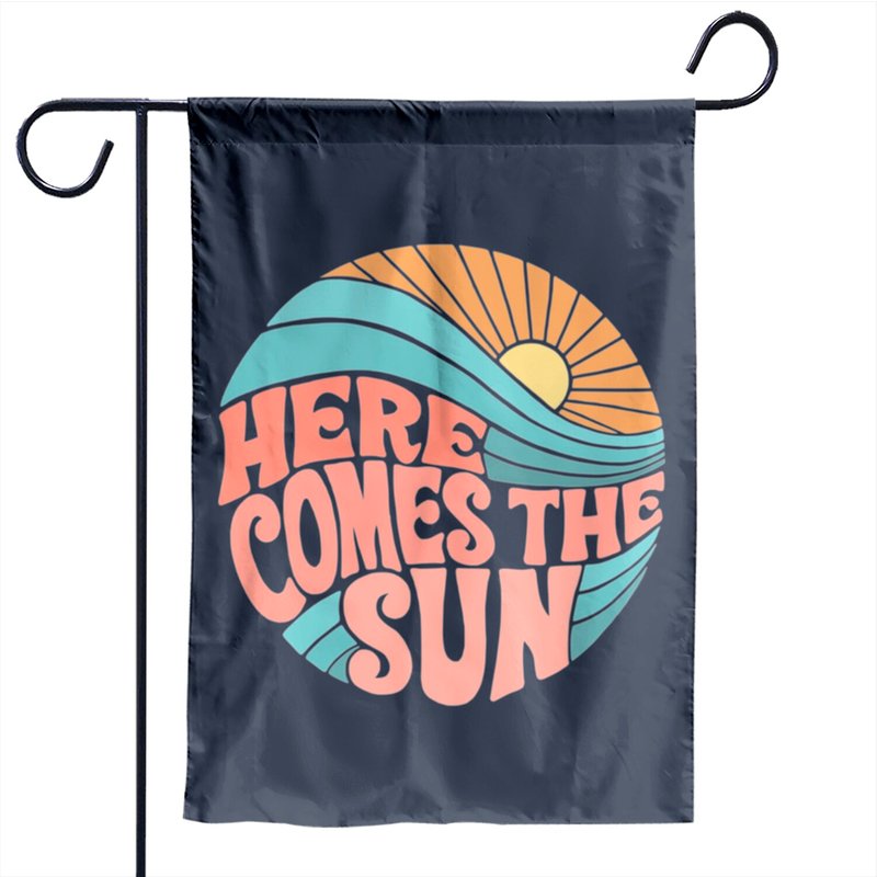 Pink Groovy Here Comes The Sun Classic Garden Flags — Decorative Flags