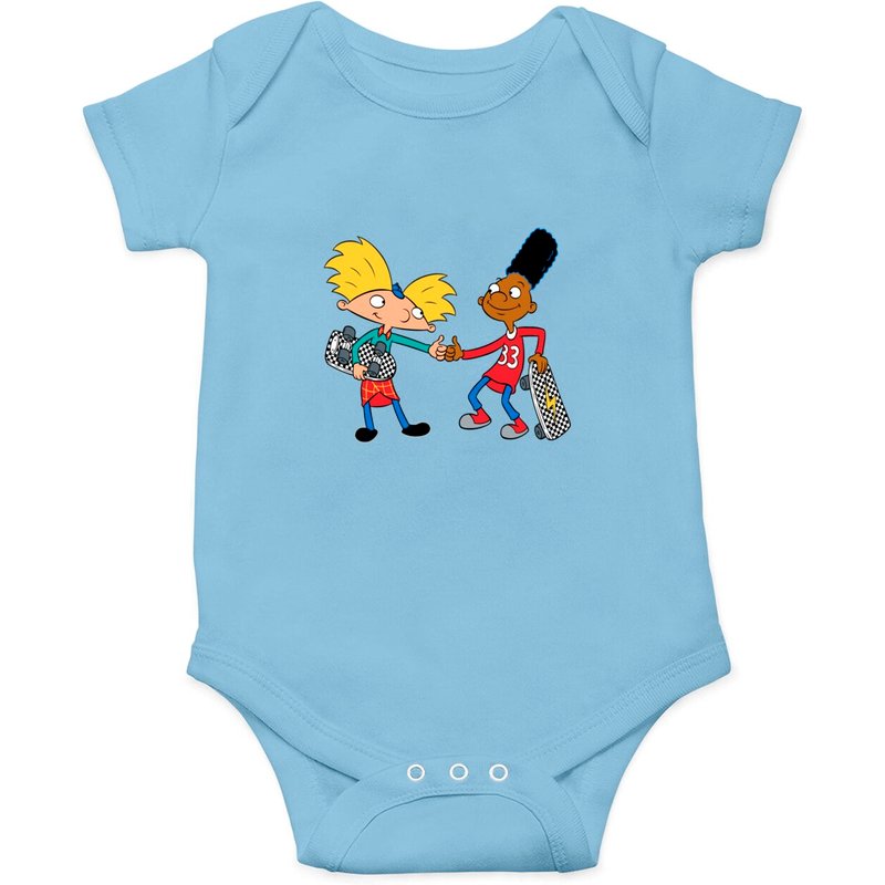 Hey Arnold And Gerald W Skateboards Checker Board Onesies — Bodys bébé
