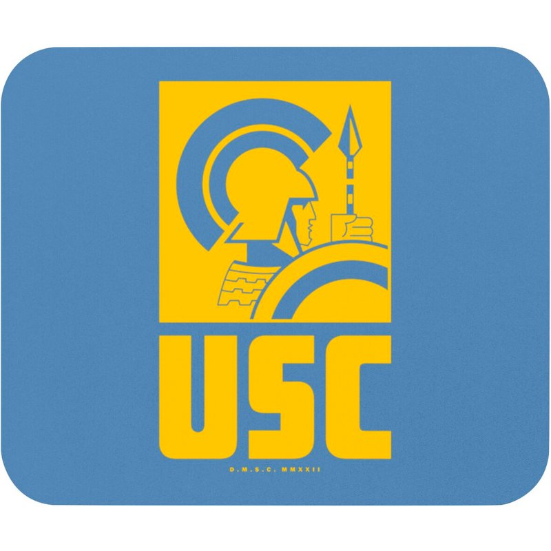 Vintage Usc Trojan 'usc' Text (yellow) - Usc Trojans - Mouse Pads — Mouse Pads & Desk Mats