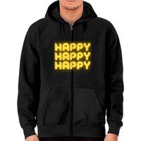 Happy Happy Happy Zip Hoodies