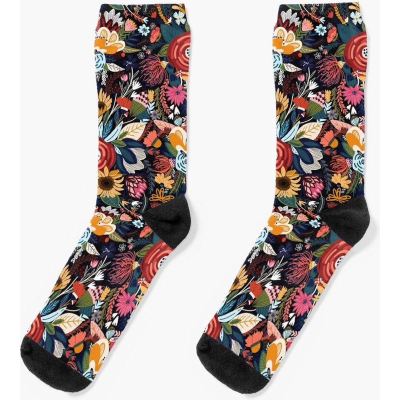 Popping Moody Floral Socks — Chaussettes fantaisie