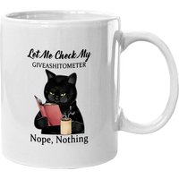 Let Me Check My Giveashitometer Black Cat Mugs