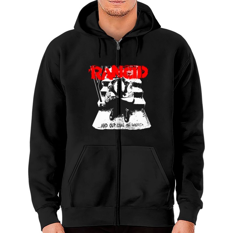 Rancid And Out Come The Wolves Official Merchandis Zip Hoodies — Sweats à capuche pour hommes