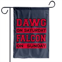 Dawg On Saturday Falcon On Sunday Atlanta Athens F Garden Flags — Drapeaux décoratifs