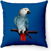 African Grey Parrot Throw Pillows — Decorative Cushions