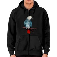 African Grey Parrot Zip Hoodies