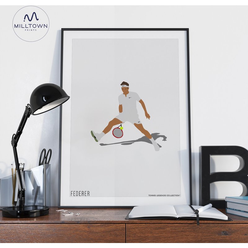 Roger Federer Minimalist Art Print Poster | Tennis Collection — Affiches et impressions
