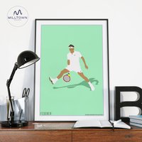 Federer Minimalist Art Print Poster | Tennis Collection