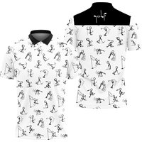 Stick Figures Playing Golf Polo Shirt Gift For Sports Lover Polo Shirt — Chemises décontractées pour hommes
