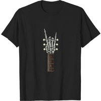 Rock On Guitar Neck - With A Sweet Rock & Roll Skeleton Hand T-shirt — T-shirts pour hommes