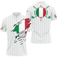 Italy Golfing Style Polo Shirt Born To Golf Scratched Design Nation Italian Polo Shirt