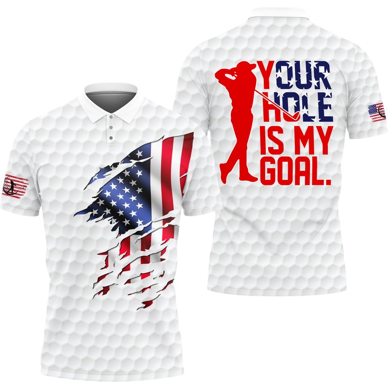 Golfing Your Hole Is My Goal Golfer Golf Polo Shirt — Chemises décontractées pour hommes