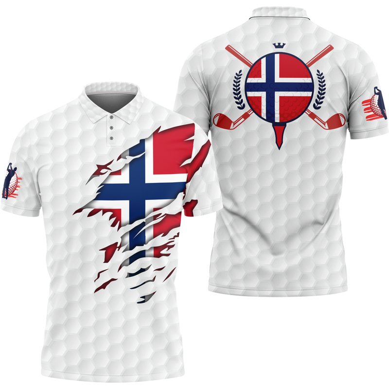Norway Flag Golf Polo — Chemises décontractées pour hommes