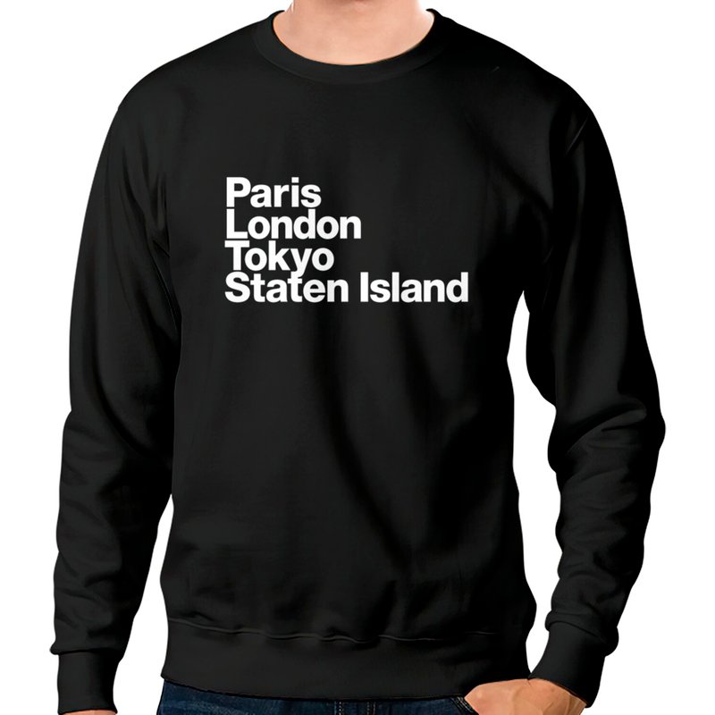 Paris London Tokyo Staten Island T Sweatshirt Sweatshirts — Sweats à capuche pour hommes