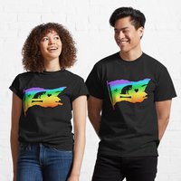 Lgbt Rainbow Our Flag Means Death - Flag With Cat Classic T-shirt