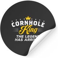 Cornhole King The Legend Has Arrived Cornhole Stickers