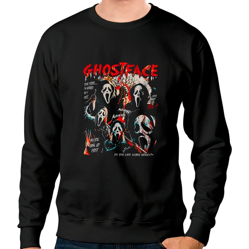 Scream Ghostface Vintage Sweatshirt, Let's Watch Scary Movie — Sweats à capuche pour hommes