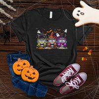 Happy Halloween School Bus Shirt, Pumpkin School Bus, Spooky Seaso — Mens T Shirts