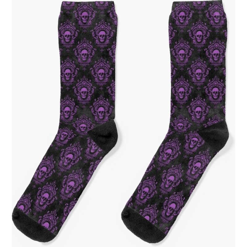 Purple Skull Socks — Chaussettes fantaisie