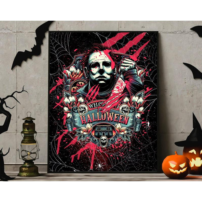 Welcome To Haddonfield Poster, Michael Myers Poster Print, Horror Movies Poster — Affiches et impressions
