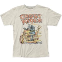 Ghost Rider Hell On Wheels 30/1 Fitted Jersey Tee (gr03) Vintage White — Mens T Shirts