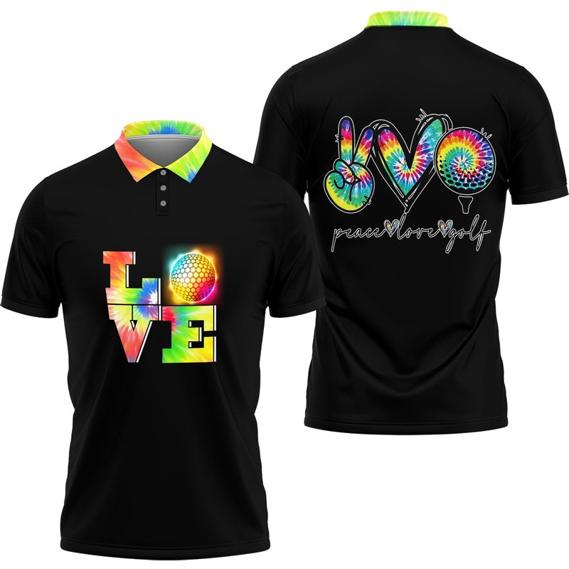 Peace Love Golf Polo Shirt — Chemises décontractées pour hommes