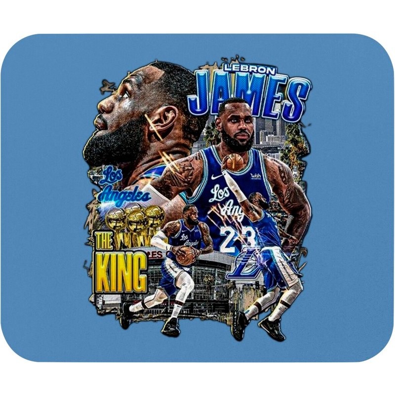 Vintage King Lebron James Basketball Graphic Mouse Pads — Mouse Pads & Desk Mats