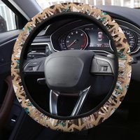 Turquoise & Cowhide Chevron Pattern Steering Wheel Cover