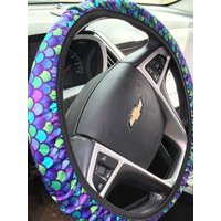 Blue/green Mermaid Scale Print Steering Wheel Cover