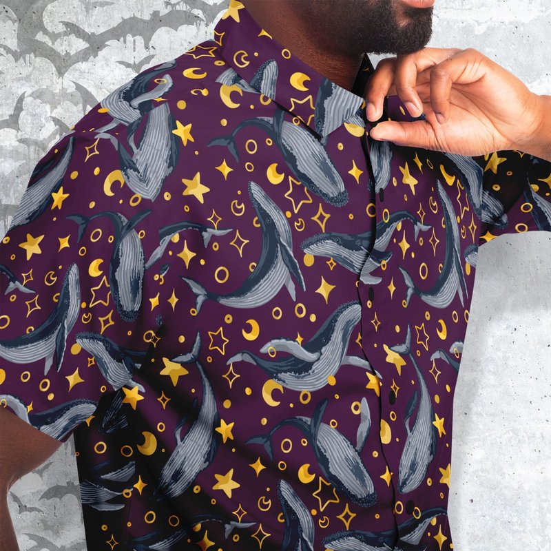Star Whales Hawaiian Shirt — Chemises décontractées pour hommes