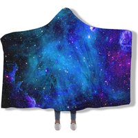 Stardust Nebula Galaxy Space Sherpa Microfleece Cape Hooded Blanket