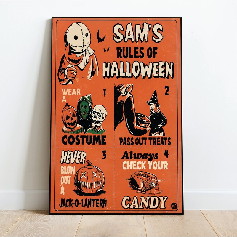 Sam's Rules Of Halloween Poster, Never Blow Out A Jack-o-lattern Poster — Affiches et impressions