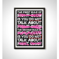 Typography Fight Club First Rule Movie Quote Poster — Affiches et impressions