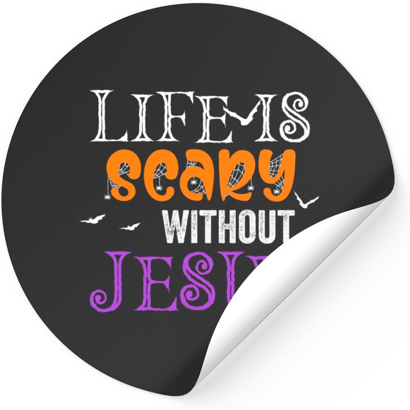 Life Is Scary Without Jesus Christian Halloween Stickers — Autocollants et stickers