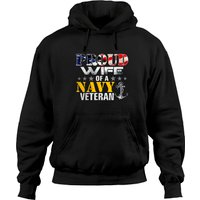 Proud Wife Of A Navy Veteran Flag Military Hoodies