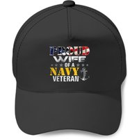 Proud Wife Of A Navy Veteran Flag Military Baseball Caps — Baseball Cap