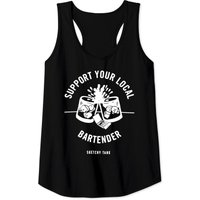 Sketchy Tank Support Your Local Bartender Black Ta Tank Tops