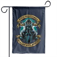 Never Underestimate An Old Man With A Motorcycle Garden Flags — Decorative Flags