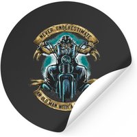 Never Underestimate An Old Man With A Motorcycle Stickers