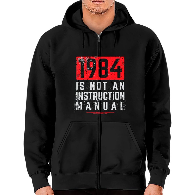 Wikileaks 1984 Is Not An Instruction Manual Zip Hoodies — Sweats à capuche pour hommes